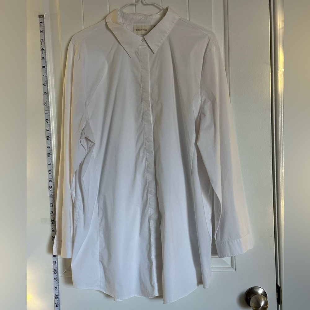 XL- Chico's Crisp White Tunic/Shirt